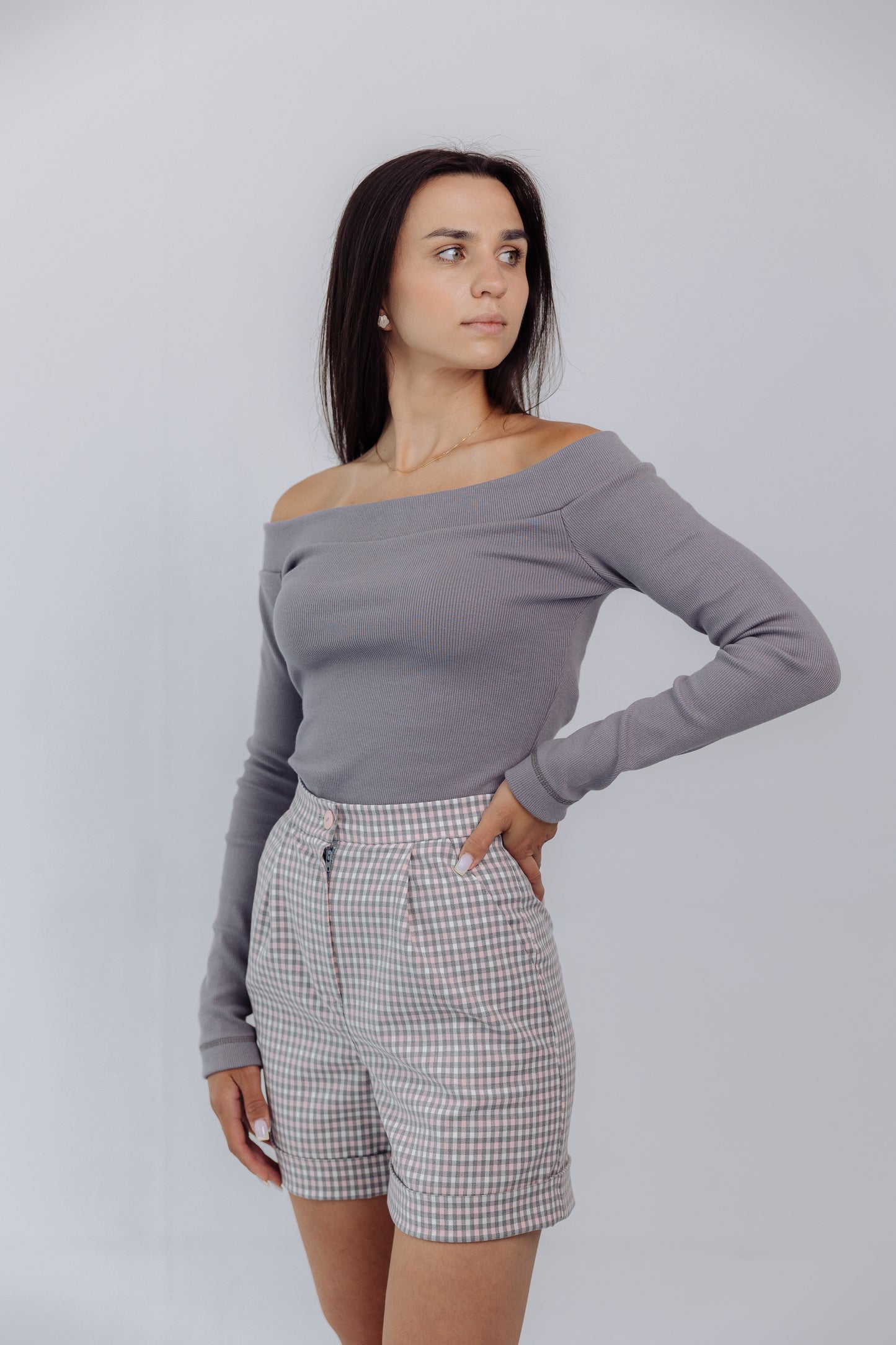 Bluzka Flora szara