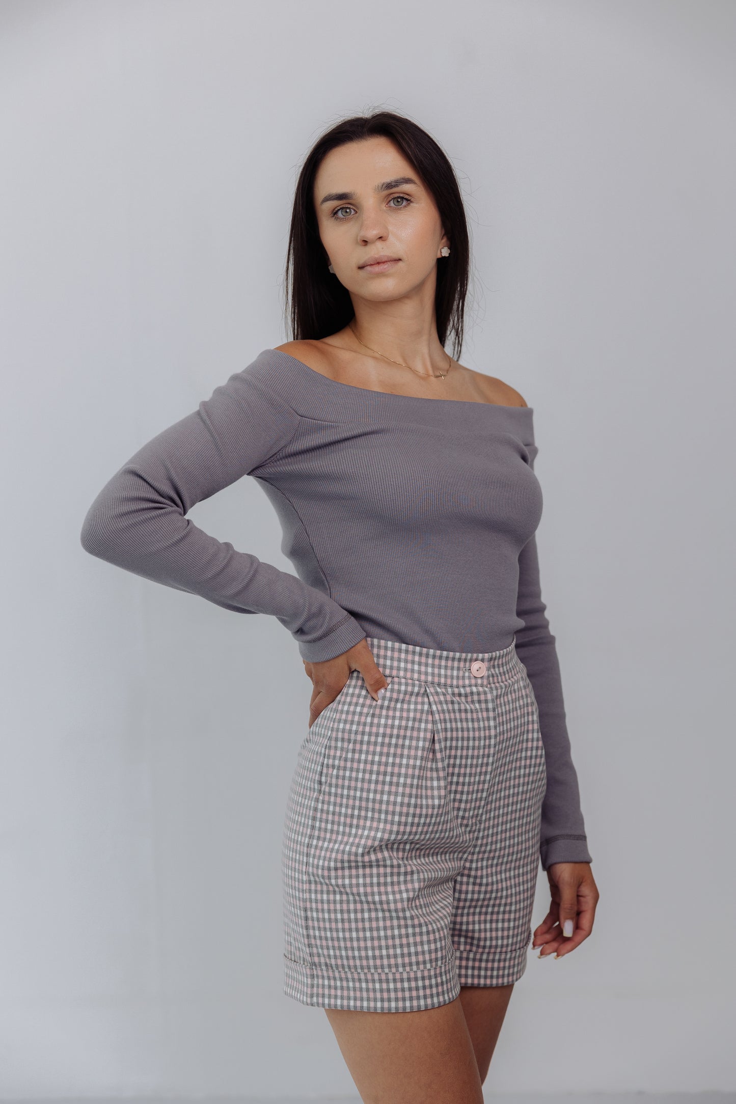 Bluzka Flora szara