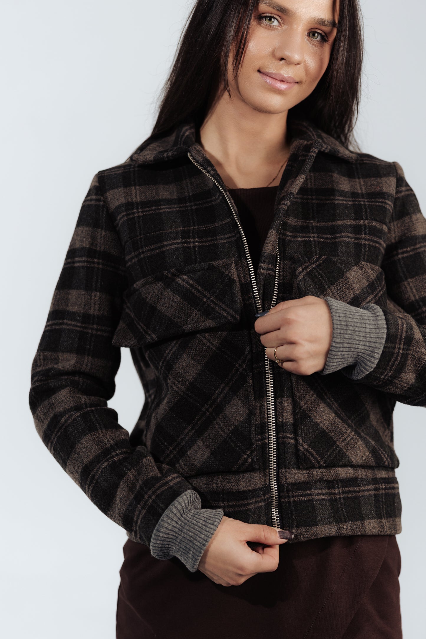 Kurtka w kratę Caroline